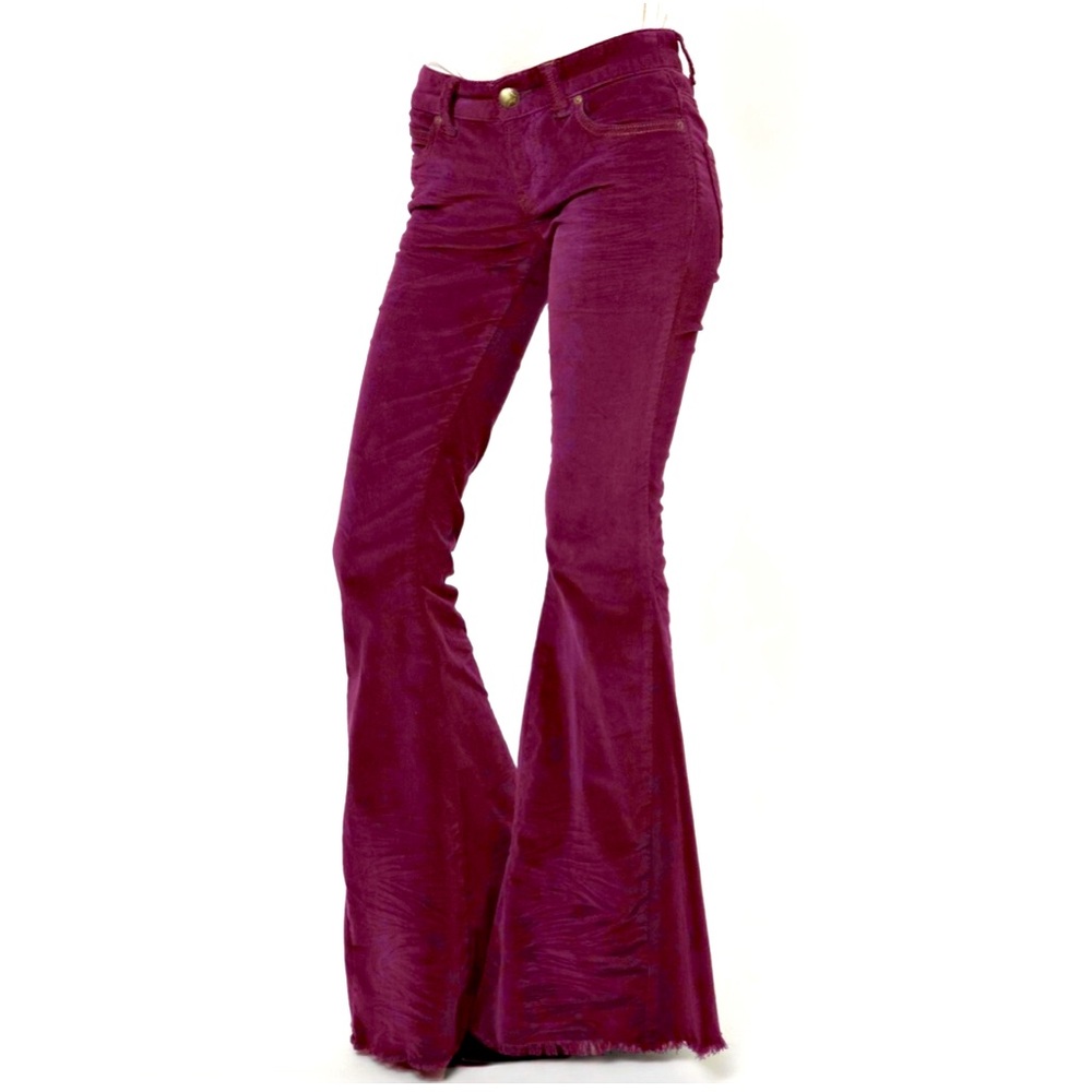 Stylish Burgundy Flare Pants - Picture 2 of 9